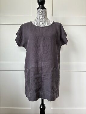 Cedar & Vine 100% Linen Tunic in Gray